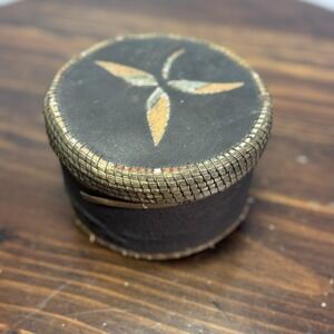 Vintage Hand Crafted North American Native Birch Bark Covered Quill Basket READ